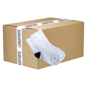 FULL CARTON - 144 Pairs x White Toe/ Black Heel - Men's Socks - 40cm