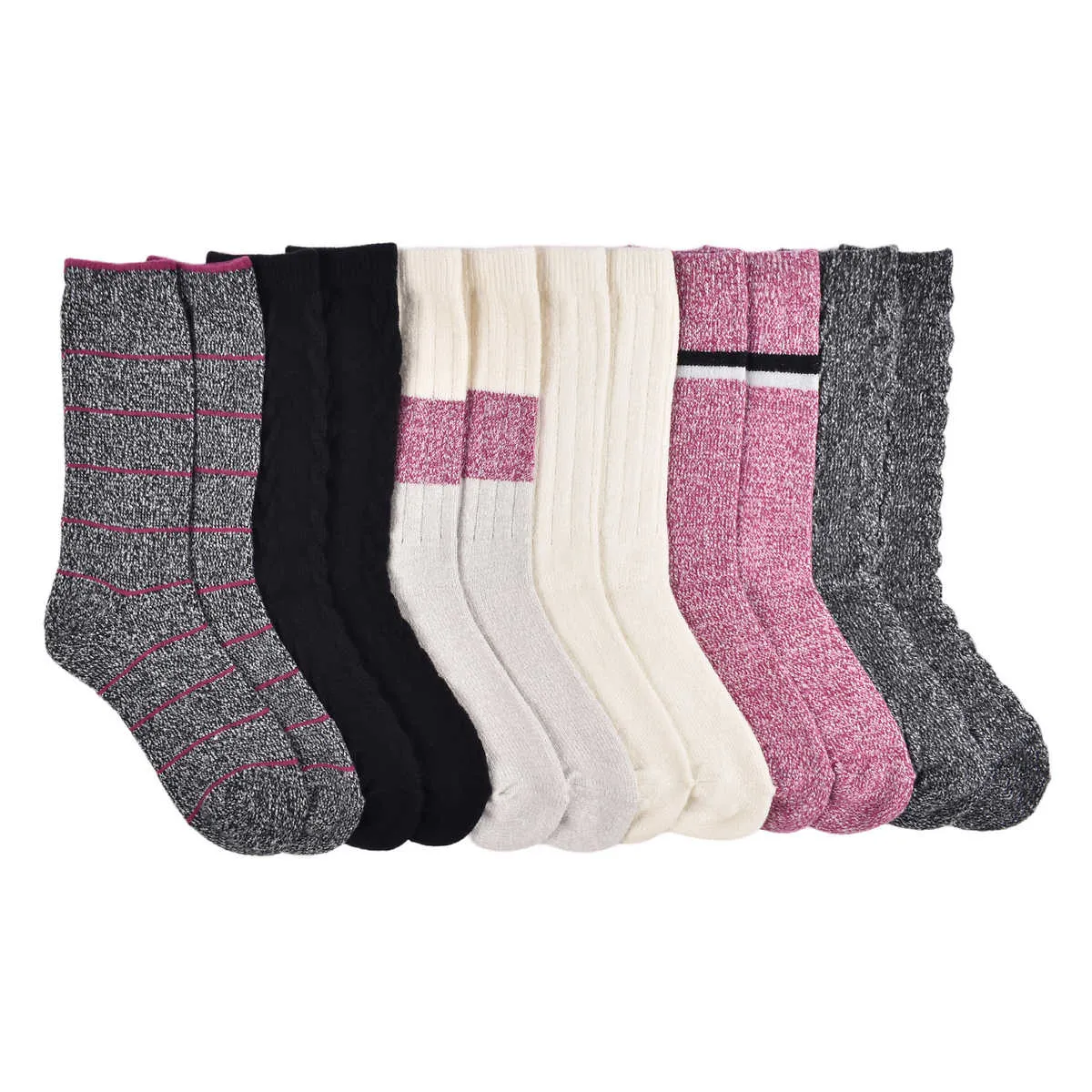 Lucky Brand Women's 6-Pair Shoe Size: 5-10 Super Soft Yarn Cozy Boot Socks