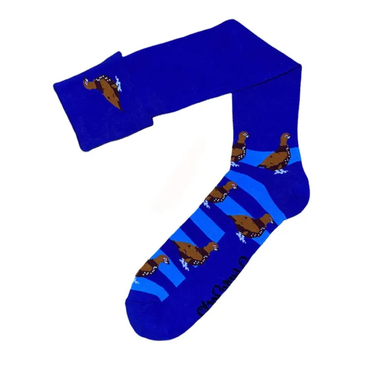 Shuttlesocks Grouse Shooting Walking Socks - Royal Blue/Light Blue